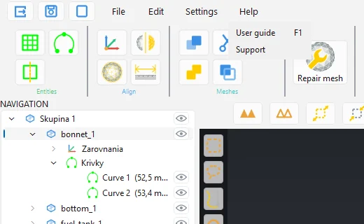 Help menu